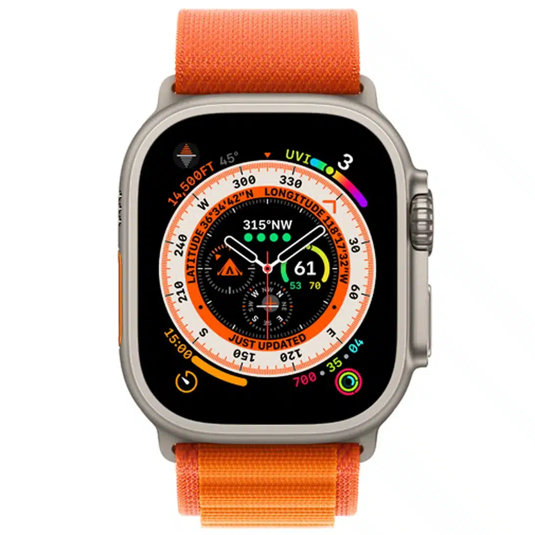 Apple Watch Ultra - Oranje Nylon Band Large