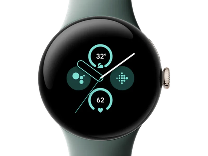 Google Pixel Watch 2 - Goud (Groene Siliconenband)
