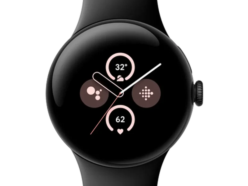 Google Pixel Watch 2 - Zwart (Zwarte Siliconenband)