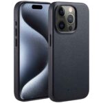 Accezz MagSafe Leather Backcover Apple iPhone 15 Pro - Onyx Black - Afbeelding 3