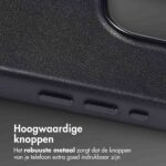 Accezz MagSafe Leather Backcover Apple iPhone 15 Pro - Onyx Black - Afbeelding 4